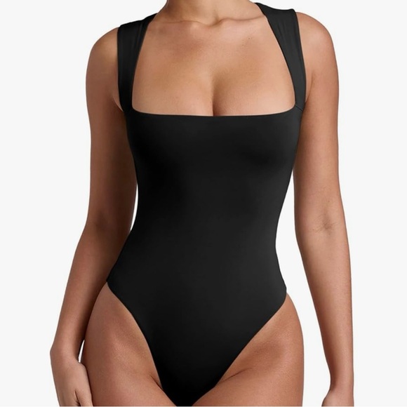 REORIA Tops - NWT/REORIA/Sexy Sleeveless/Square Neck/Black/Thong/Bodysuit/Size: XS